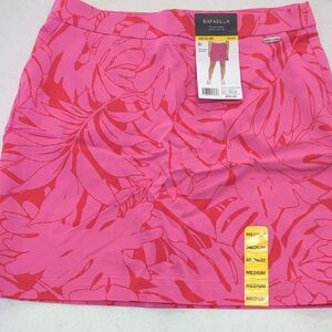 Rafaella Pink Leaf Print Skort